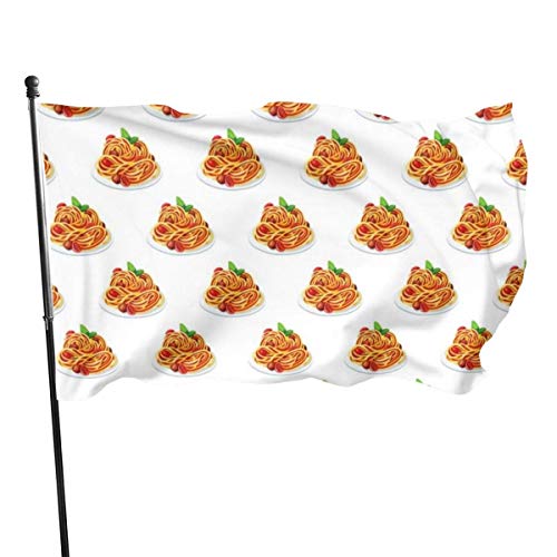 huatongxin Bandera del jardín Patry Bandera Outdoor Bandera Bandera del jardín Funny Table Tennis Outdoor Yard Bandera Wall Lawn Banner Home Bandera Decoration 3' X 5'Spaghetti Italian Food