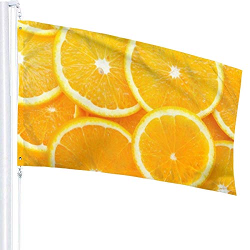 huatongxin Bandera del jardín Patry Bandera Outdoor Bandera Bandera del jardín Funny Table Tennis Outdoor Yard Bandera Wall Lawn Banner Home Bandera Decoration 3' X 5'Fruits Food Oranges Orange