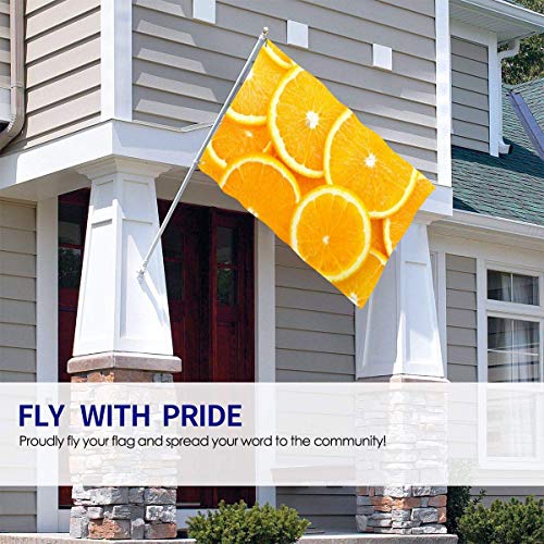 huatongxin Bandera del jardín Patry Bandera Outdoor Bandera Bandera del jardín Funny Table Tennis Outdoor Yard Bandera Wall Lawn Banner Home Bandera Decoration 3' X 5'Fruits Food Oranges Orange