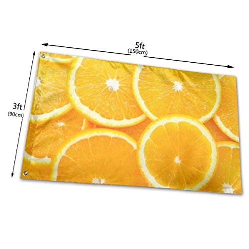 huatongxin Bandera del jardín Patry Bandera Outdoor Bandera Bandera del jardín Funny Table Tennis Outdoor Yard Bandera Wall Lawn Banner Home Bandera Decoration 3' X 5'Fruits Food Oranges Orange