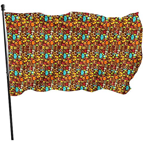 huatongxin Thanksgiving Food Bandera del jardín, Decorations For Home Decor House Outdoor Party Supplies 3X5 Foot (150 X 90 Cm