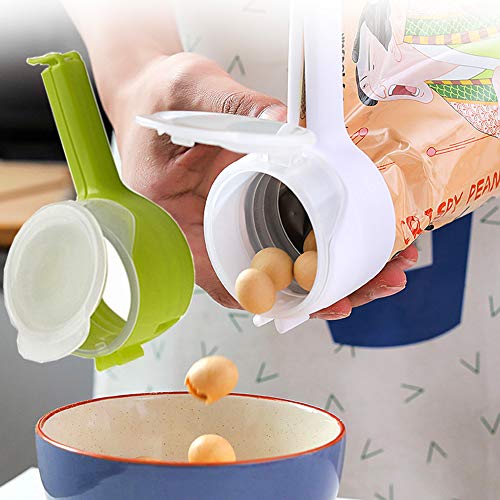 Huaxiangoh Clips de Sellado de Alimentos para Almacenamiento,Uso para Pinzas de Almacenamiento de Comida Casera, Clips de bolsas de alimentos de plástico con tapa Boquilla de Congelador 4PCS