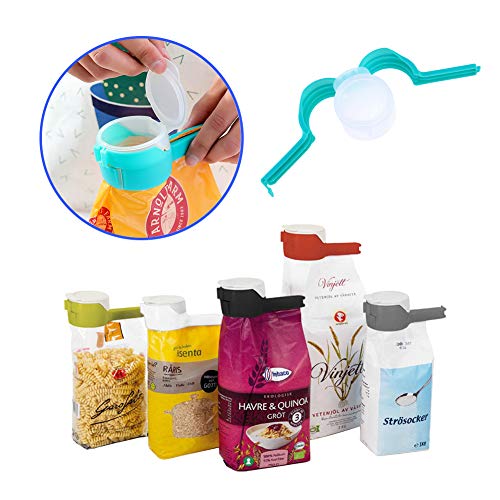 Huaxiangoh Clips de Sellado de Alimentos para Almacenamiento,Uso para Pinzas de Almacenamiento de Comida Casera, Clips de bolsas de alimentos de plástico con tapa Boquilla de Congelador 4PCS
