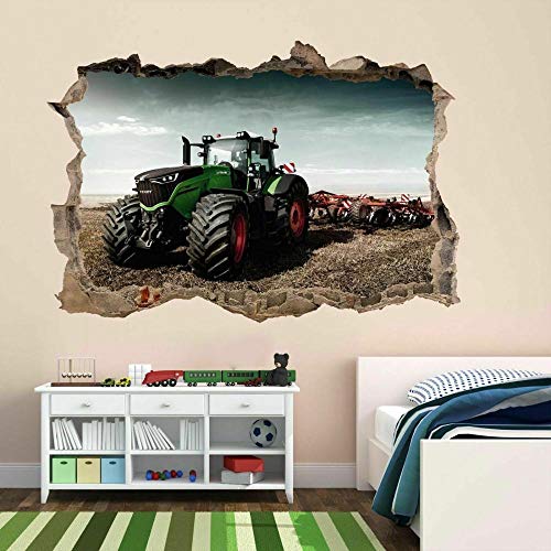 HUAXUE Farm Tractor Etiqueta de la pared Mural Calcomanía Fábrica Maquinaria agrícola Niños Habitación de niño