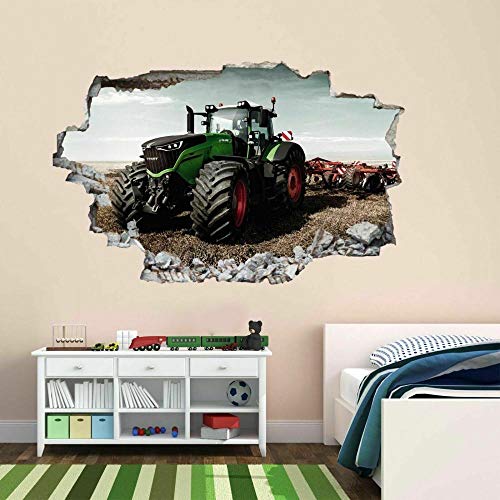 HUAXUE Tractor Etiqueta de la pared Mural Calcomanía Fábrica Maquinaria agrícola Niños Habitación de niño