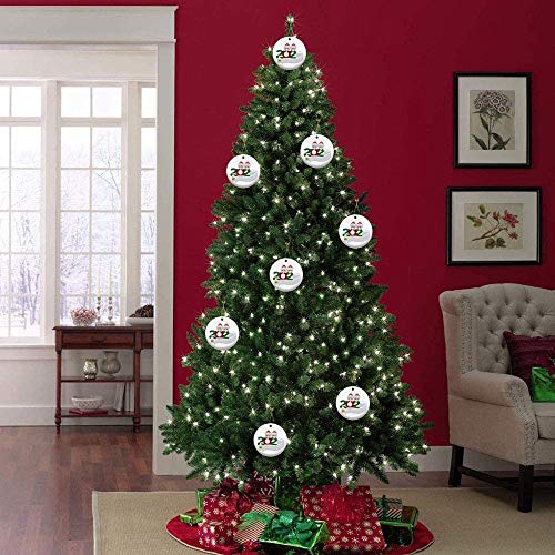 HUHUDAY Adornos para árboles de Navidad, Adornos navideños, 2020 Adornos navideños Personalizados, Adornos Familiares para supervivientes de cuarentena, Regalo Creativo para la Familia, 2 PCS