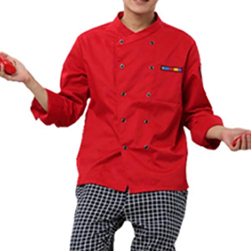 Huicai Chef Masculino Ropa de Trabajo Catering Restaurante Barbacoa Comer Ropa de Trabajo Manga Corta Top Delgado
