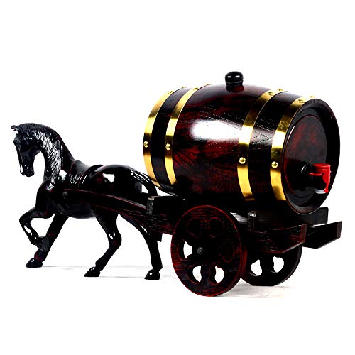 HUIHUI Barril De Vino Barril De Roble Coche De Caballos Barril De Vino Creativo Vino Blanco Vino De Carga Barril De Venta por Cuenta Propia Cerveza 3L5L10L Litro (Size : 5L)