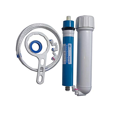HUINING - Kit de carcasa de membrana de ósmosis inversa RO con conector rápido de 1/4 para válvula de retención, de filtración de agua residencial de hogar y hospitales