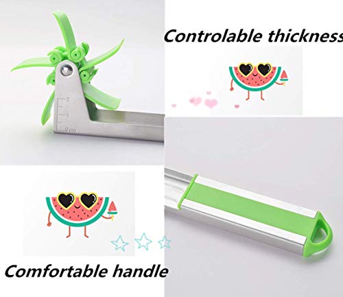 HUISHENG Cortador de Sandía, Molino de Viento Cocina Rebanador Cuchillo de Fruta para Cortar Sandía Melón