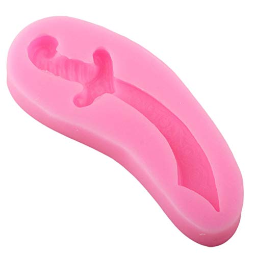 HUIZHANG Espada Pirata moldes de Silicona Cuchillo Cupcake Topper Borde de la    Torta Herramientas de decoración de Pasteles de cumpleaños para bebés moldes de Chocolate Dulces