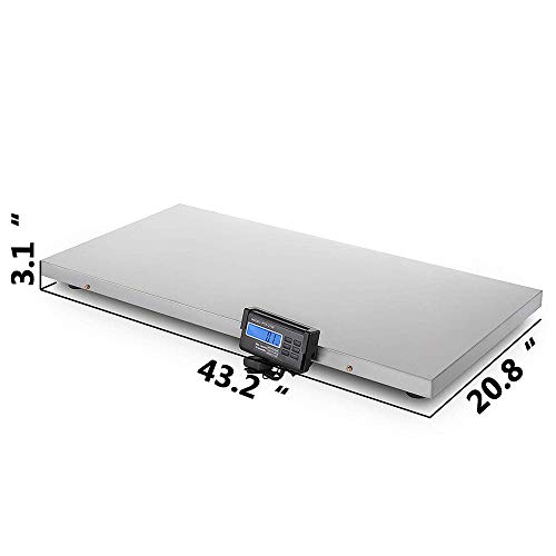 HUKOER Escala digital de alta precisión para mascotas, 200 kg Escala veterinaria 110 x 55 cm Escala de peso de acero inoxidable para ganado grande, postal, transporte, almacén, fábrica