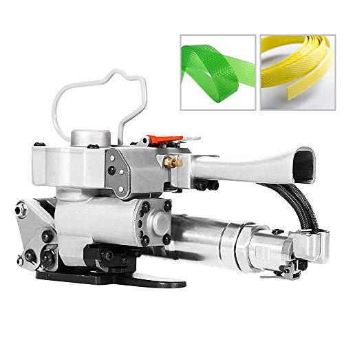 HUKOER Herramienta neumática de flejado, Máquina empacadora de paquetes para PP y PET Máquina flejadora portátil 13-19mm