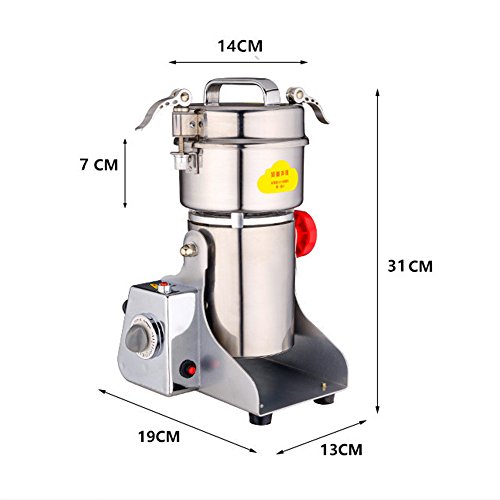 HUKOER Máquina Trituradora Eléctrica con Ultra-Alta Velocidad, Molinillo Inteligente de Hierbas, Especias, Alimento seco, Cereales, Polvo de Perla 250g