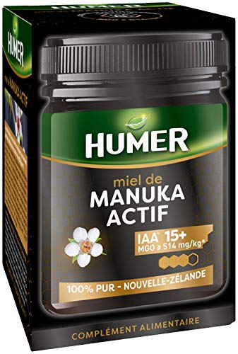 Humer IAA® 15+ – Miel de Manuka Activo – Tercer nivel de actividad – Mínimo 514 mg/kg de metilglicoxal – 250 g