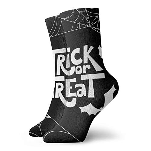 Hunter qiang calcetines, mujeres y hombres calcetines, dulces de lo contrario, hay alaures y elementos de diseño de Halloween. Vector Holiday - Calcetines deportivos (30 cm), color negro
