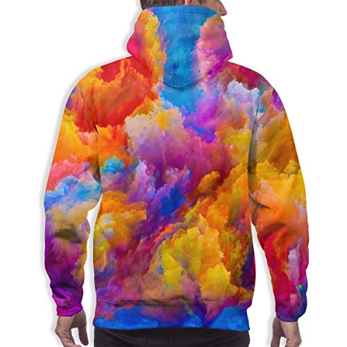 Hunter qiang Sudadera con Capucha para Hombre Colors of Imagination Series. Telón de Fondo Compuesto de Coloridas Texturas tridimensionales, L Sudadera