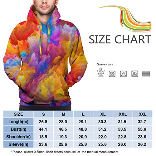 Hunter qiang Sudadera con Capucha para Hombre Colors of Imagination Series. Telón de Fondo Compuesto de Coloridas Texturas tridimensionales, L Sudadera