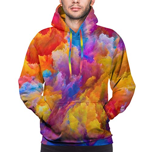 Hunter qiang Sudadera con Capucha para Hombre Colors of Imagination Series. Telón de Fondo Compuesto de Coloridas Texturas tridimensionales, L Sudadera