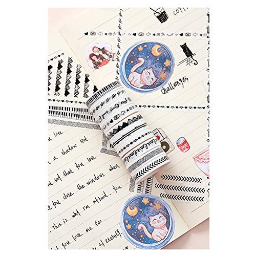 Huture 10 Rollos Washi Tape Cintas de Cinta Adhesiva Cinta de Papel Decorativo Creativo Decorativo Cintas Pegatinas Niños Hecha de Papel Japonés Por Arte de Cinta DIY Suministros de Scrapbooking