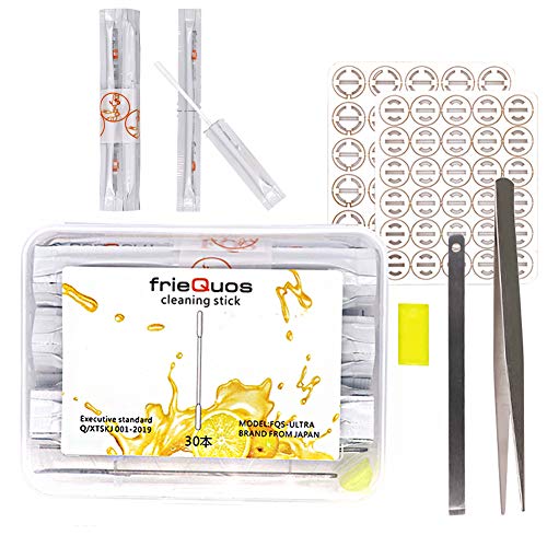 HWEIZU El kit de limpieza contiene un hisopo de algodón con extracto de limón, pinzas, piezas antideslizantes, almohadilla absorbente de aceite, raspador compatible con IQOS