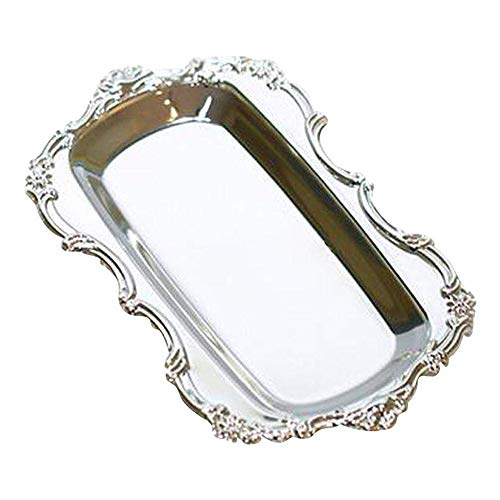 HXHON Bandeja para Pasteles Multifuncional Rectángulo de Metal Bandeja para postres Bandeja de postres para Bodas Cumpleaños Banquete Exposición con Velas en casa (Astilla)