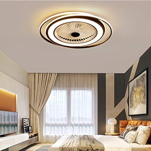 HYKISS LED Lámpara De Ventilador Moderno Dormitorio Regulable Luz De Techo LED con Ventilador Invisible Restaurante Araña De Ventilador Sala Comedor Oficina Fan Iluminación Ø60CM