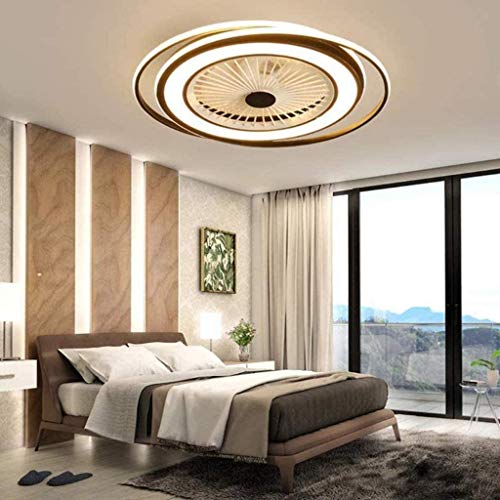 HYKISS LED Lámpara De Ventilador Moderno Dormitorio Regulable Luz De Techo LED con Ventilador Invisible Restaurante Araña De Ventilador Sala Comedor Oficina Fan Iluminación Ø60CM