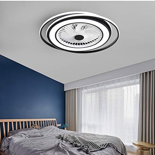 HYKISS LED Lámpara De Ventilador Moderno Dormitorio Regulable Luz De Techo LED con Ventilador Invisible Restaurante Araña De Ventilador Sala Comedor Oficina Fan Iluminación Ø60CM