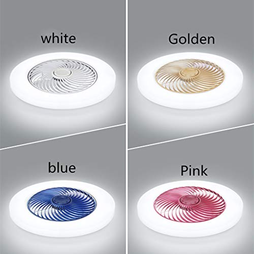 HYKISS Ventilador De Techo LED con Lámpara Moderno 72W Invisible Ultra Silencioso Velocidad del Viento Ajustable Luz del Ventilador Dormitorio Sala Restaurante Fan Iluminación (Ø52CM),Blanco