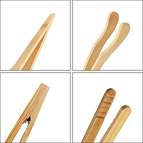 Hysagtek Pinzas de bambú para tostadora, para cocinar tostadas, pan, pastillas de té, servir alimentos y carne volteada (8 paquetes/7.08")