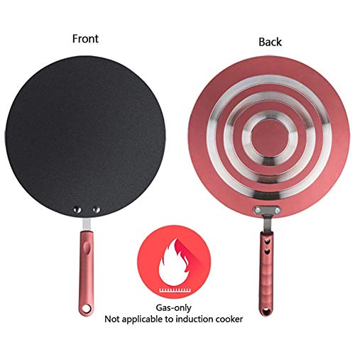 HYYDP Cacerolas Crepes para panqueques, sartén, Antiadherente, para Huevos de bistec, Tawa Plana, Herramienta de Fruta para panqueques para el hogar, inducción Incompatible, Regular, 30 cm