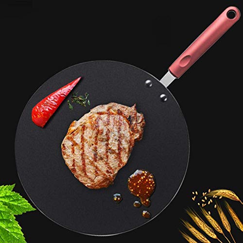 HYYDP Cacerolas Crepes para panqueques, sartén, Antiadherente, para Huevos de bistec, Tawa Plana, Herramienta de Fruta para panqueques para el hogar, inducción Incompatible, Regular, 30 cm