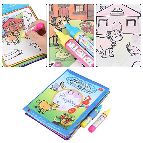 Hztyyier Libro magico Agua con Manual de Dibujo y Pluma de Color mágico a Base de Agua para niños Early Learn Pintura Toy