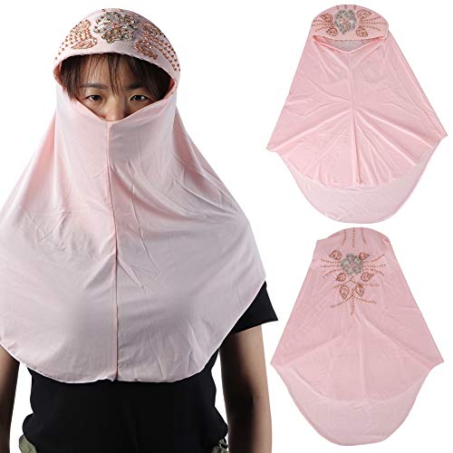 Hztyyier Pañuelo musulmán Elegante y Modesto Sombrero de Cuentas de Seda de Hielo Sombrero Decoración de la Cabeza Suministros religiosos(#8)