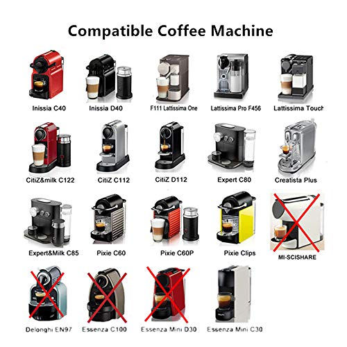 i Cafilas Nespresso café cápsula Recargable Acero Inoxidable Rellenables Reutilizable Recargable Nespresso CAFETERAS Filtros Rica Crema (Plaza+Cápsulas)