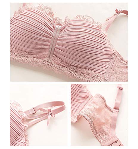 I-Light-T Conjunto De Sujetador con Encaje Sexy Engrosado, Gasa Y Esponja, Sin Anillo De Acero, Arcón Ajustable, Correa Ajustable For El Hombro, Hebilla De Tres Filas.