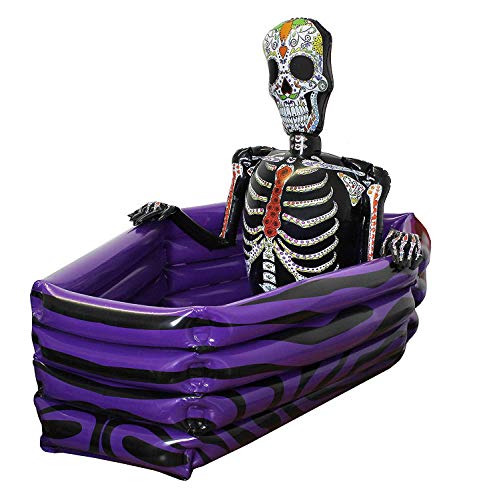I LOVE FANCY DRESS LTD Halloween Inflable para Bebidas EN Formato DE ATAUD Estilo Dia DE LOS Muertos con Esqueleto Grande Fiestas DE Halloween O Dia DE LOS Muertos (110CM X 66CM X 76CM)