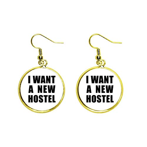 I Want A New Hostel Art Deco Regalo Moda Oído Cuelgan Oro Gota Pendiente Joyería Mujer