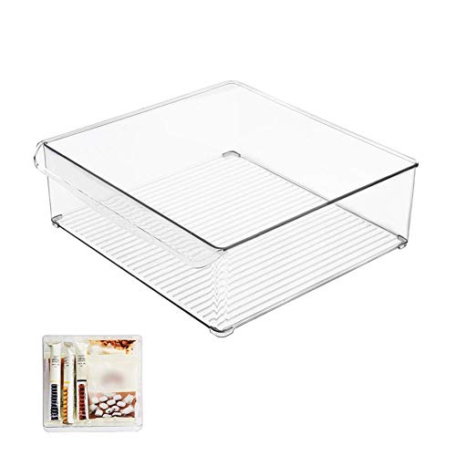 iBàste Organizador de Cocina Refrigerador Caja de Almacenamiento Estante Organizadores para armarios Cajón Latas Acabado Caja de plástico Rectangular Congelador Transparente Cajón para refrigerador