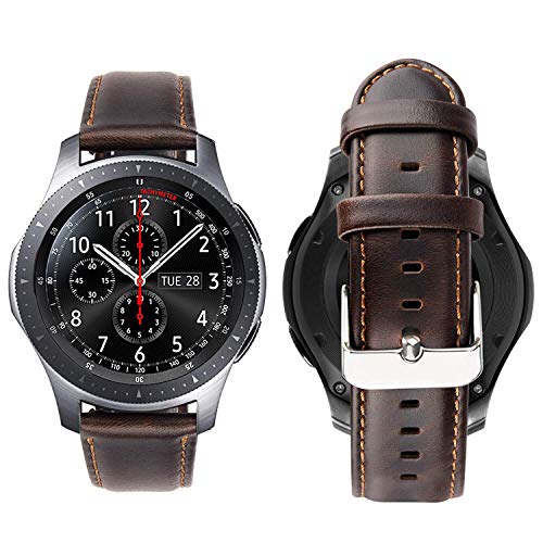 iBazal - Correa clásica para reloj de reemplazo 22 mm para Gear S3 Frontier/Classic, Stylish Coffee