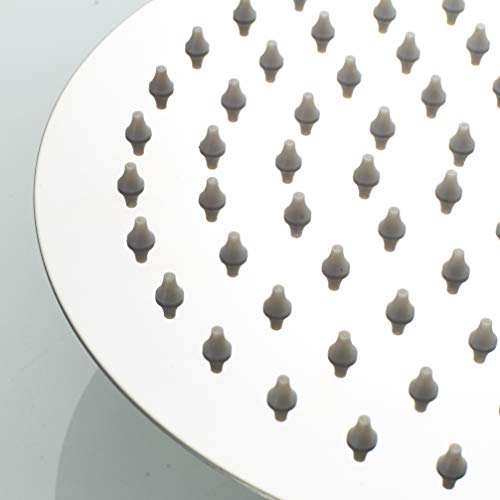 Ibergrif M20293, Rociador para Ducha Redondo (1/2 Pulgada), Alcachofa de Ducha de Acero Inoxidable, Plata, Diámetro de 20 cm