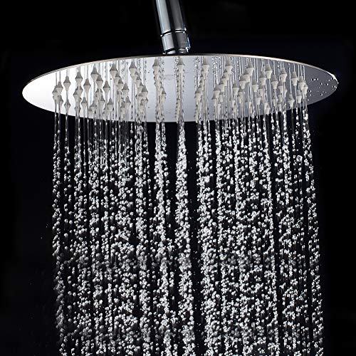 Ibergrif M20293, Rociador para Ducha Redondo (1/2 Pulgada), Alcachofa de Ducha de Acero Inoxidable, Plata, Diámetro de 20 cm