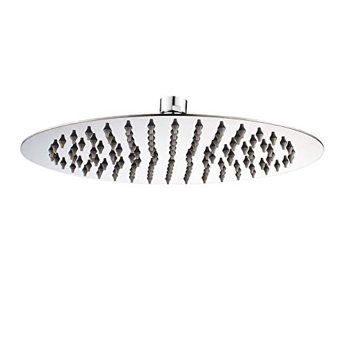 Ibergrif M20293, Rociador para Ducha Redondo (1/2 Pulgada), Alcachofa de Ducha de Acero Inoxidable, Plata, Diámetro de 20 cm