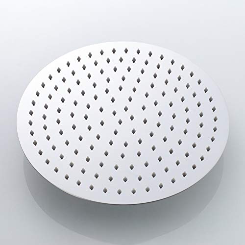 Ibergrif M20293, Rociador para Ducha Redondo (1/2 Pulgada), Alcachofa de Ducha de Acero Inoxidable, Plata, Diámetro de 20 cm