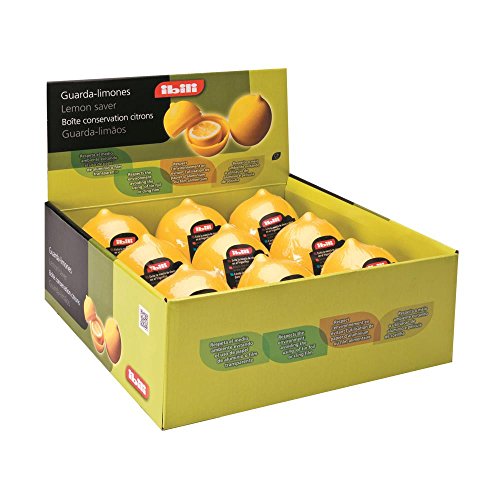 IBILI 782502E Guarda Cebollas-Caja Expositora + Guarda-Limones, Amarillo, 9 x 11 cm