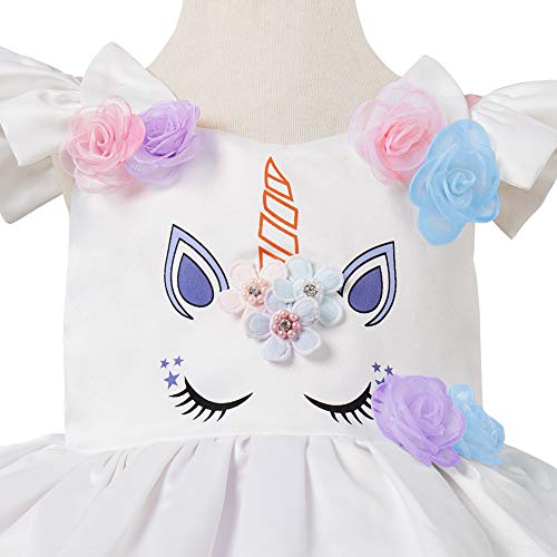 IBTOM CASTLE Vestido de Tutu Princesa Unicornio Arco Iris Fiesta de cumpleaños Disfraz Bautizo para Niña Vestido Infantil Ceremonia Púrpura 18 Meses