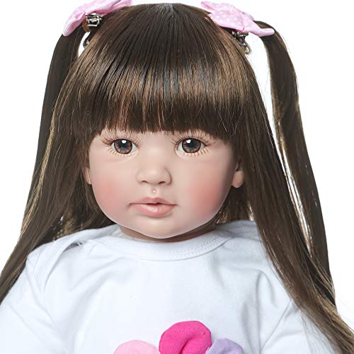 iCradle 24 Pulgadas 61cm Vinilo Reborn Baby Girl Suave Silicona Realistas Reborn Muñecas Juguete Regalo para Niñas Princesa Muñeca Grande Niño