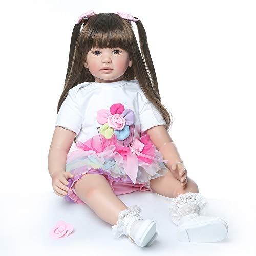 iCradle 24 Pulgadas 61cm Vinilo Reborn Baby Girl Suave Silicona Realistas Reborn Muñecas Juguete Regalo para Niñas Princesa Muñeca Grande Niño