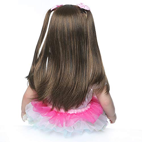 iCradle 24 Pulgadas 61cm Vinilo Reborn Baby Girl Suave Silicona Realistas Reborn Muñecas Juguete Regalo para Niñas Princesa Muñeca Grande Niño